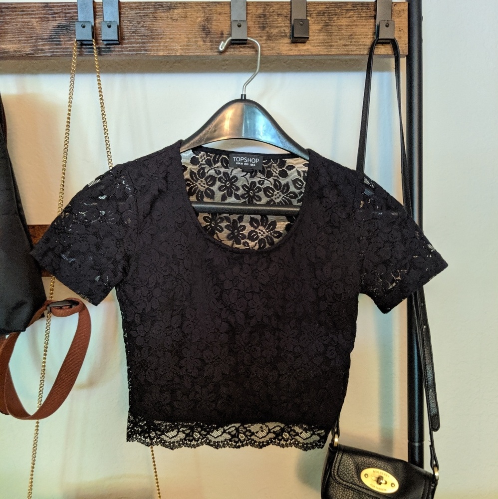 Topshop sheer back crop top